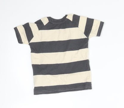 Primark Boys Multicoloured Striped Cotton Basic T-Shirt Size 6-9 Months Crew Neck  - YAY