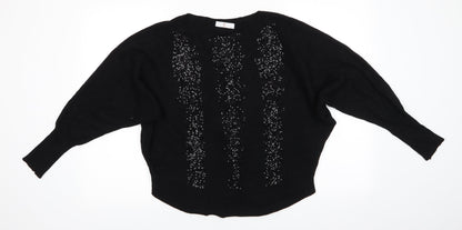 Womens UK Size S CC Fashion Black Pullover Jumper
