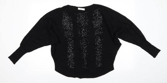 Womens UK Size S CC Fashion Black Pullover Jumper