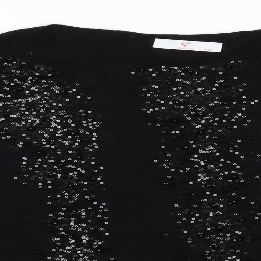 Womens UK Size S CC Fashion Black Pullover Jumper