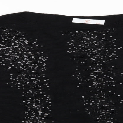 Womens UK Size S CC Fashion Black Pullover Jumper