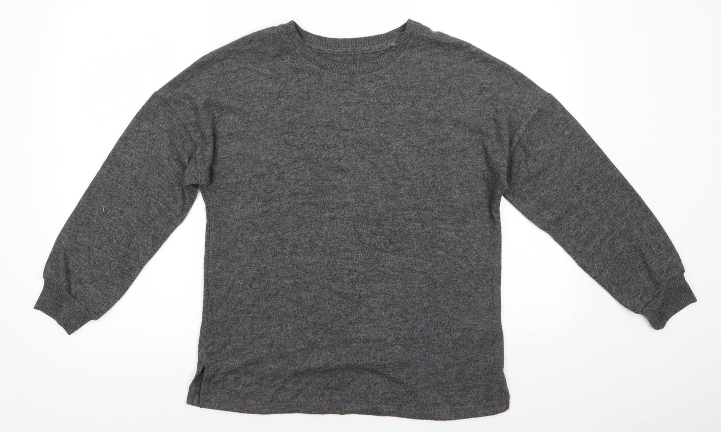 Primark Womens Grey Round Neck  Polyester Pullover Jumper Size S   - Charcoal Grey