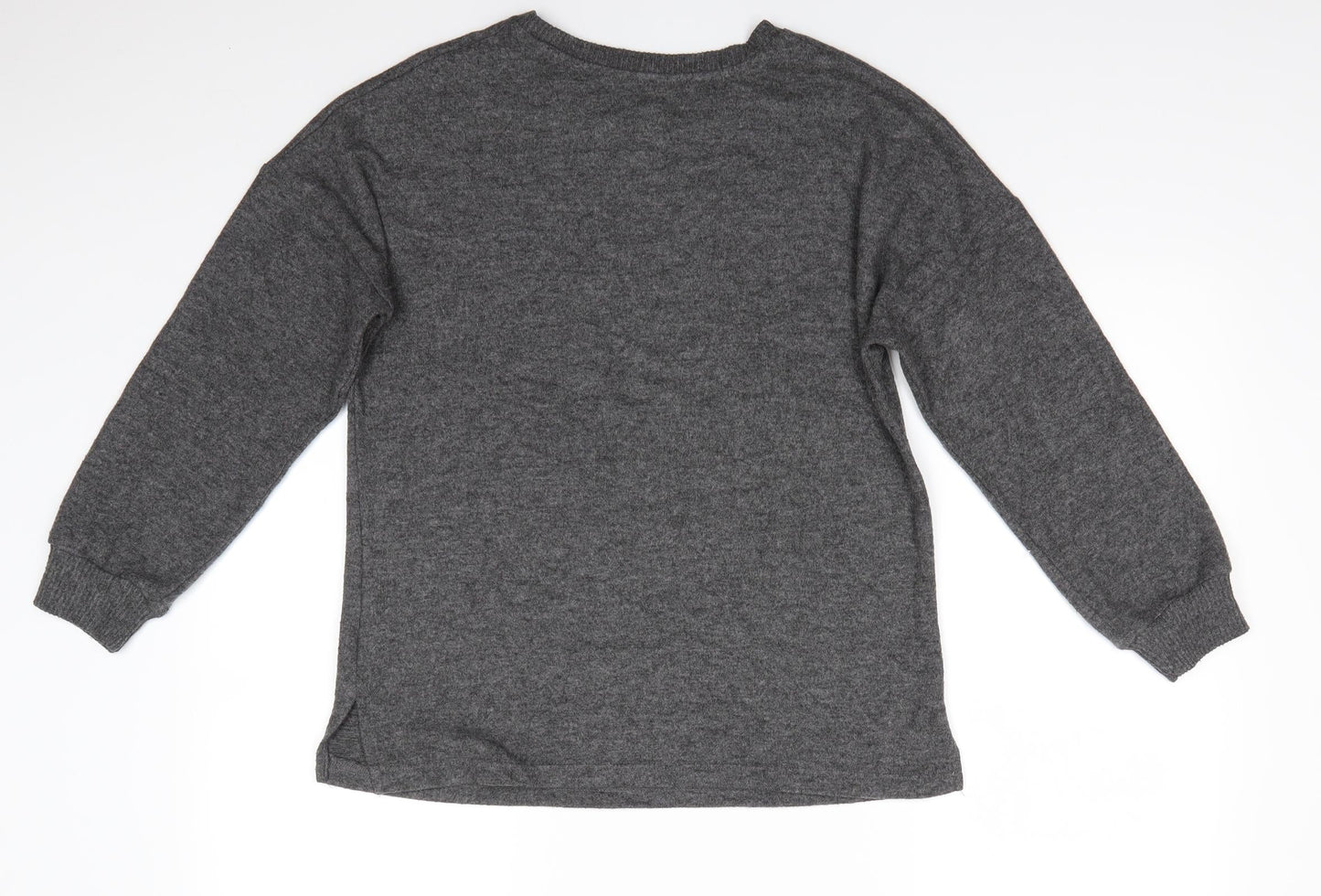 Primark Womens Grey Round Neck  Polyester Pullover Jumper Size S   - Charcoal Grey