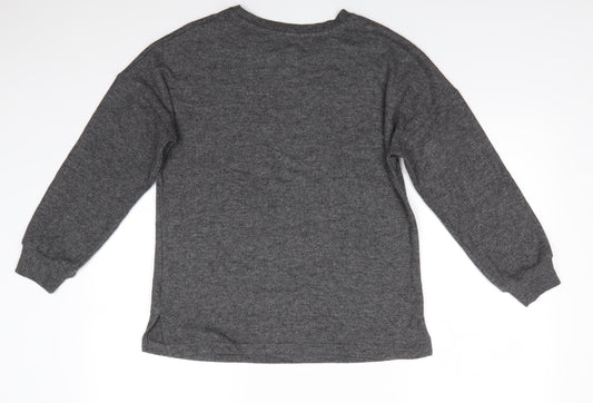 Primark Womens Grey Round Neck  Polyester Pullover Jumper Size S   - Charcoal Grey