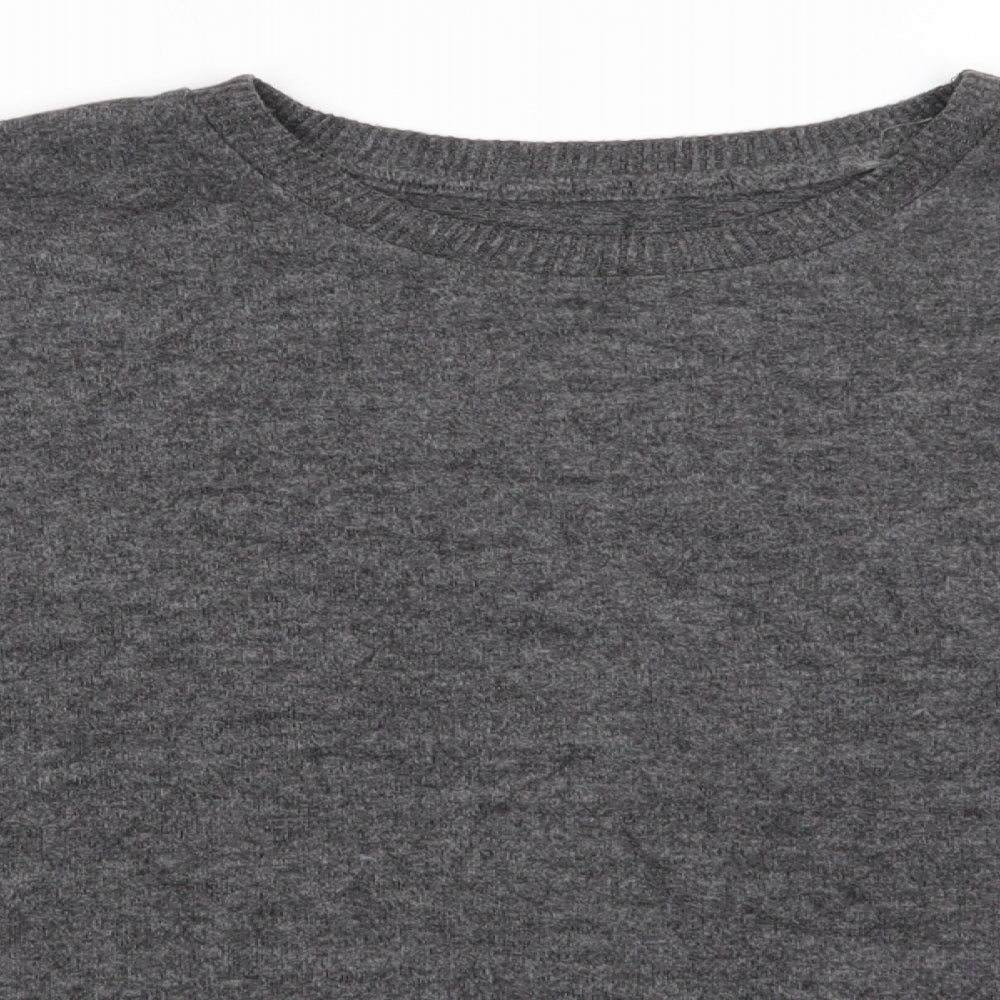 Primark Womens Grey Round Neck  Polyester Pullover Jumper Size S   - Charcoal Grey