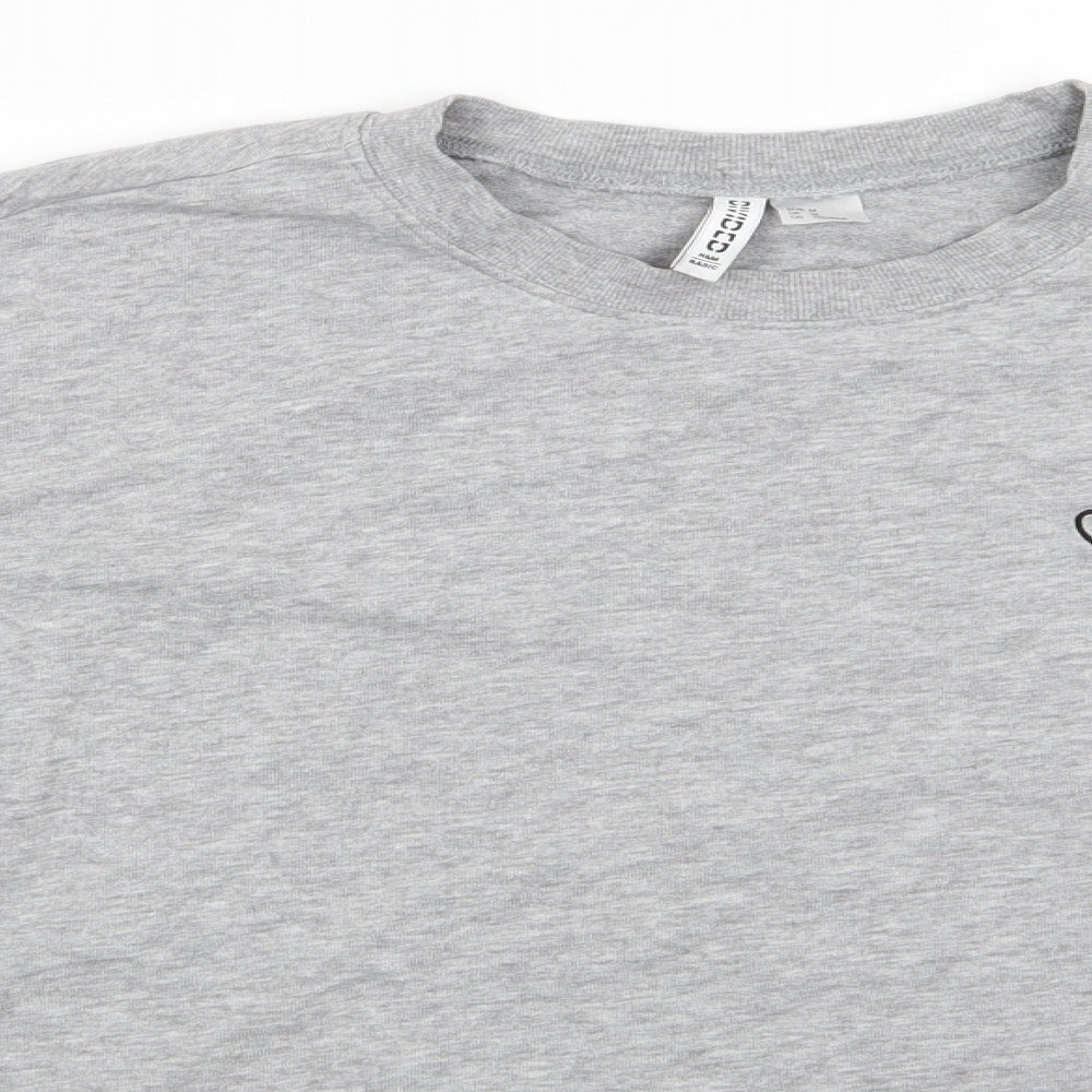 Divided Womens Grey  Cotton Pullover Sweatshirt Size M   - Mid Grey mix Heart Logo