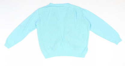Womens UK Size M Merry Gold Blue Cardigan Jumper