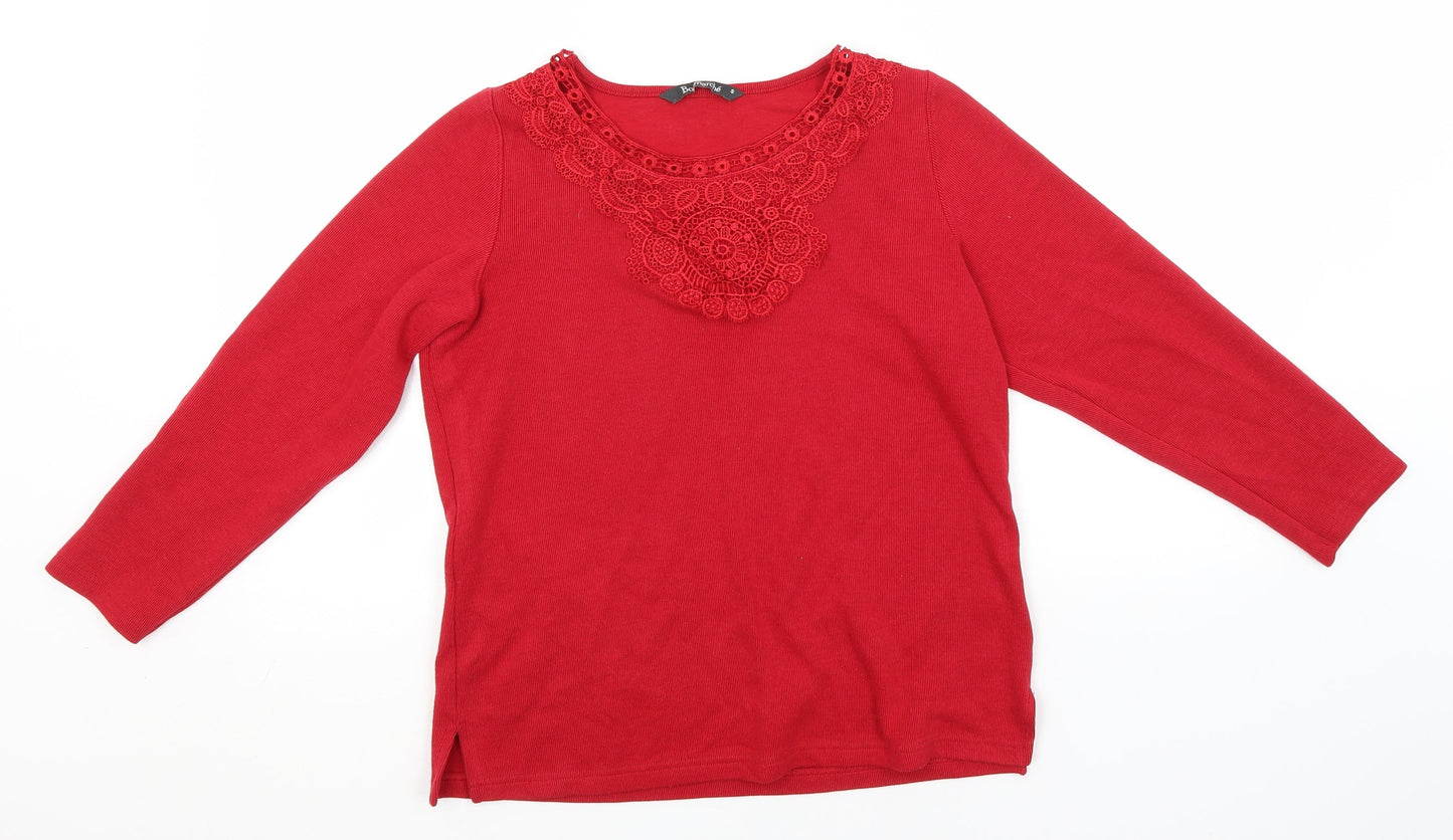 Womens UK Size S Bonmarché Red Pullover Jumper