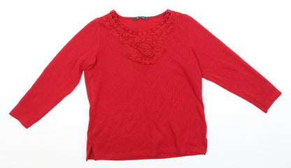 Womens UK Size S Bonmarché Red Pullover Jumper