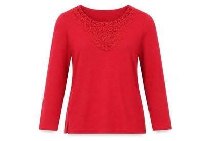 Bonmarché Womens Red Round Neck Polyester Pullover Jumper Size S