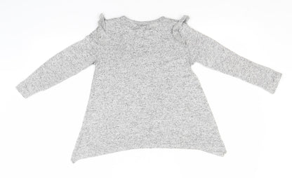 Matalan Girls Grey  Viscose Basic T-Shirt Size 8 Years Round Neck  - My Unicorn made me Do it!