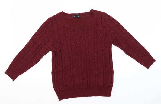 H&M Mens Red Round Neck  Acrylic Pullover Jumper Size S