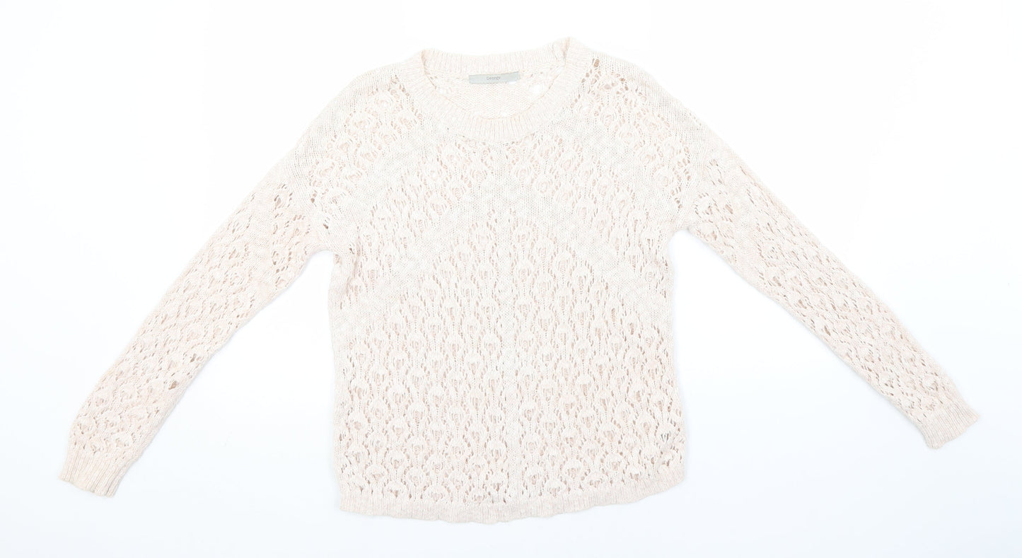 George Womens Pink Round Neck  Cotton Pullover Jumper Size 12