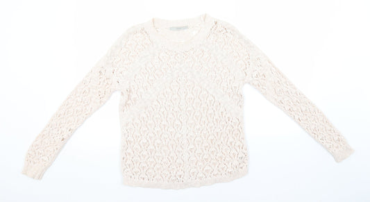 George Womens Pink Round Neck  Cotton Pullover Jumper Size 12