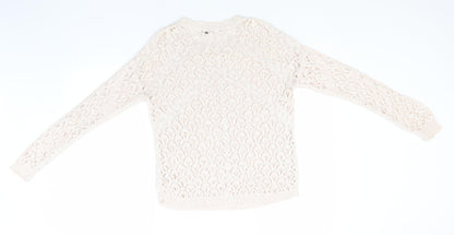 George Womens Pink Round Neck  Cotton Pullover Jumper Size 12