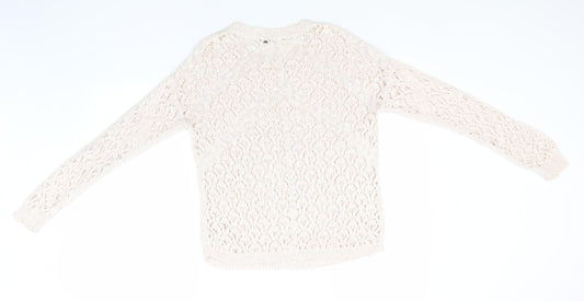 George Womens Pink Round Neck  Cotton Pullover Jumper Size 12