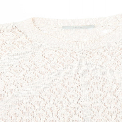 George Womens Pink Round Neck  Cotton Pullover Jumper Size 12