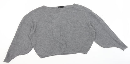 Womens UK Size M PRETTYLITTLETHING Grey Pullover Jumper