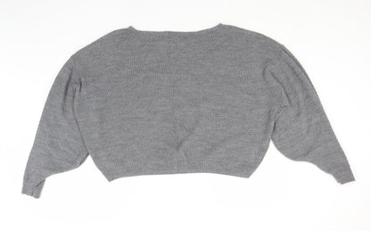Womens UK Size M PRETTYLITTLETHING Grey Pullover Jumper