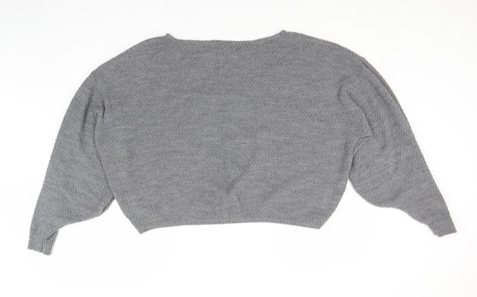 Womens UK Size M PRETTYLITTLETHING Grey Pullover Jumper