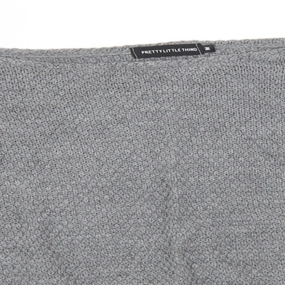 Womens UK Size M PRETTYLITTLETHING Grey Pullover Jumper