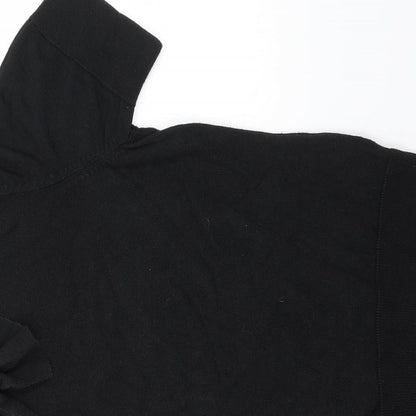 Nightingales Girls Black  Viscose Basic T-Shirt Size 14 Years Round Neck