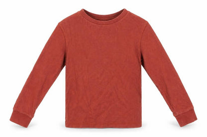 Front view of Next boys’ brown round neck cotton jumper, size 3, years