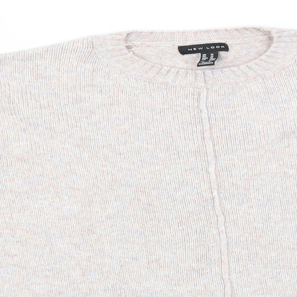 New Look Mens Grey Round Neck  Acrylic Pullover Jumper Size M