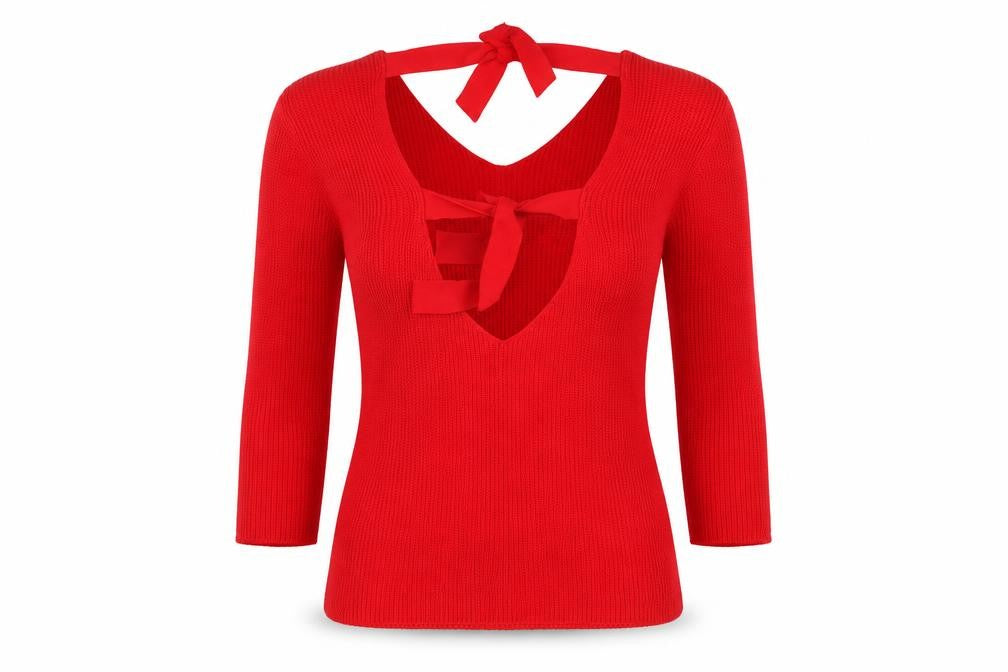 Womens UK Size 8 Boohoo Red Pullover Jumper