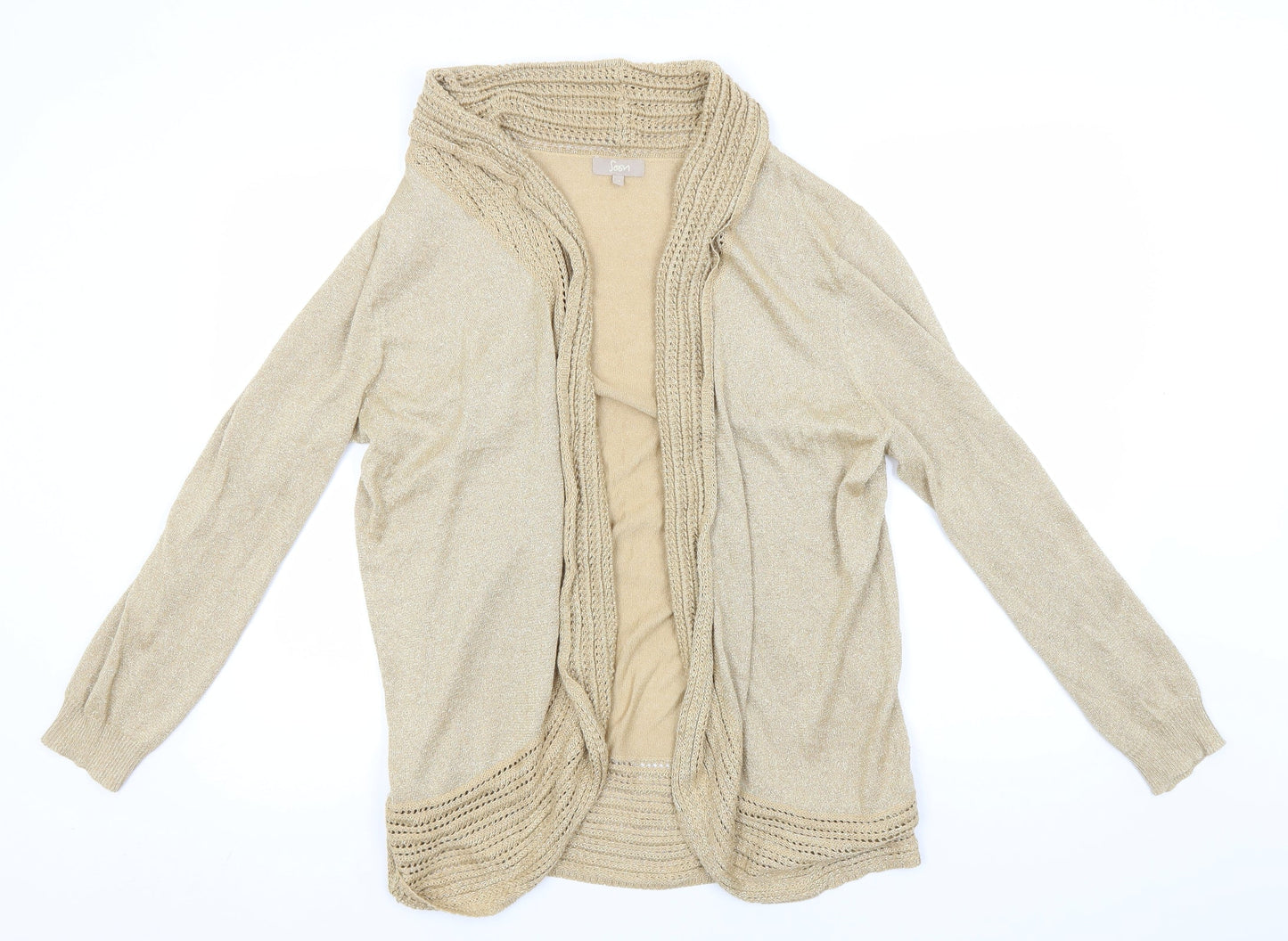 Soon Womens Gold Round Neck  Viscose Cardigan Jumper Size 18