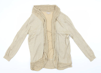 Soon Womens Gold Round Neck  Viscose Cardigan Jumper Size 18