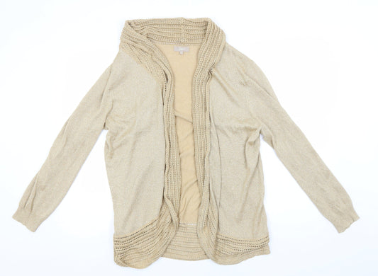 Soon Womens Gold Round Neck  Viscose Cardigan Jumper Size 18