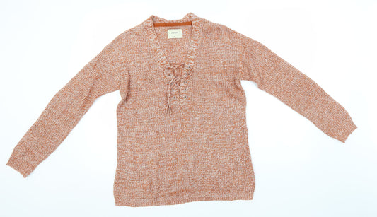 Womens UK Size M Papaya Orange Pullover Jumper