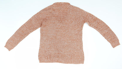 Womens UK Size M Papaya Orange Pullover Jumper