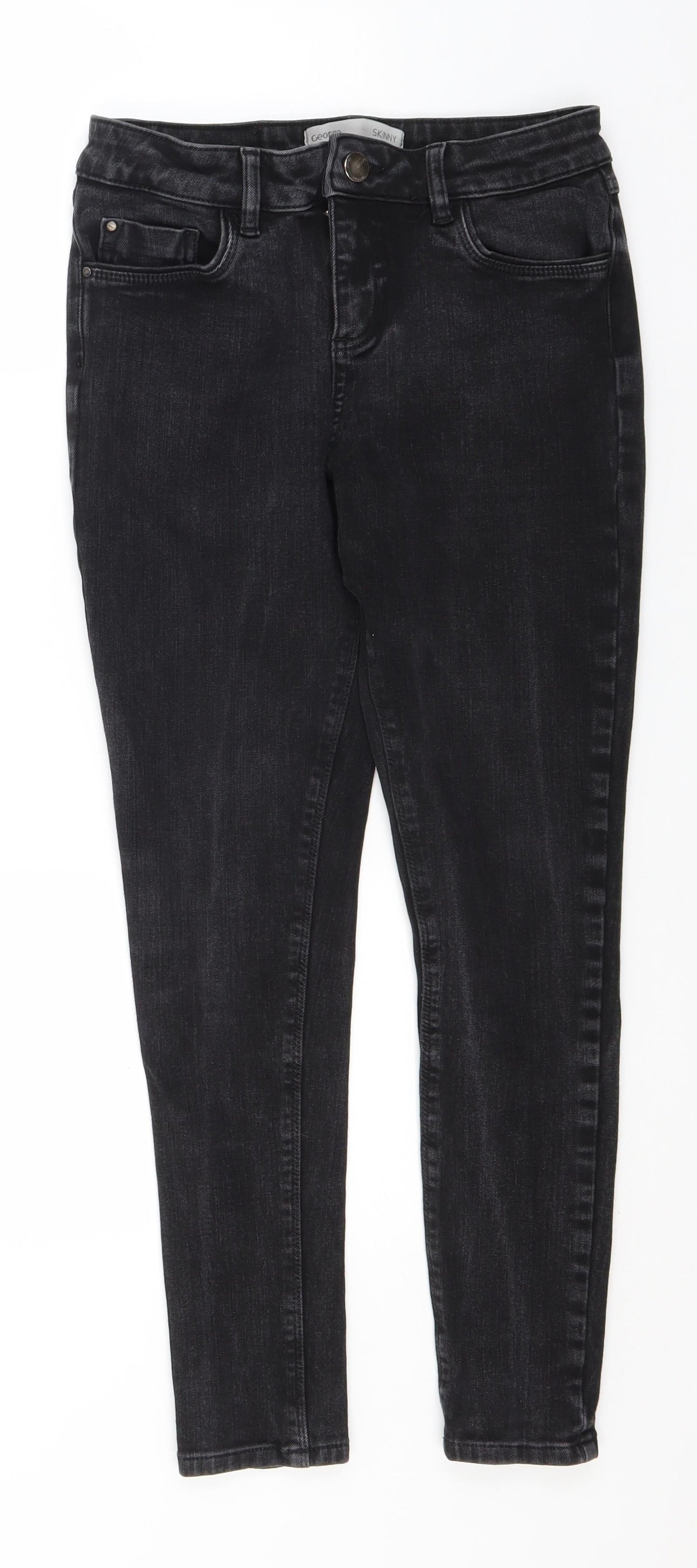 George Womens Grey  Cotton Skinny Jeans Size 12 L26 in Regular