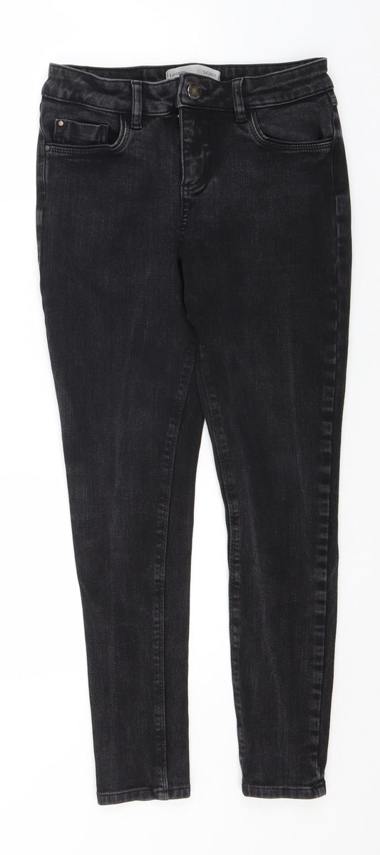 George Womens Grey  Cotton Skinny Jeans Size 12 L26 in Regular