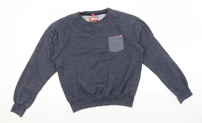 Additional front view of Cinch men’s blue round neck polyester jumper, size L