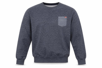 Front view of Cinch men’s blue round neck polyester jumper, size L