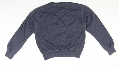 Back view of Cinch men’s blue round neck polyester jumper, size L