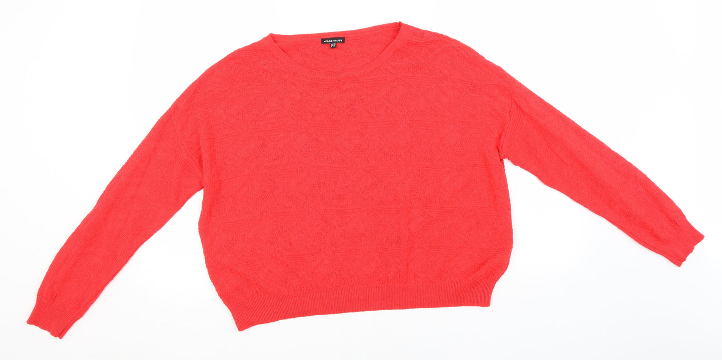 Womens UK Size 12 Warehouse Red Pullover Jumper