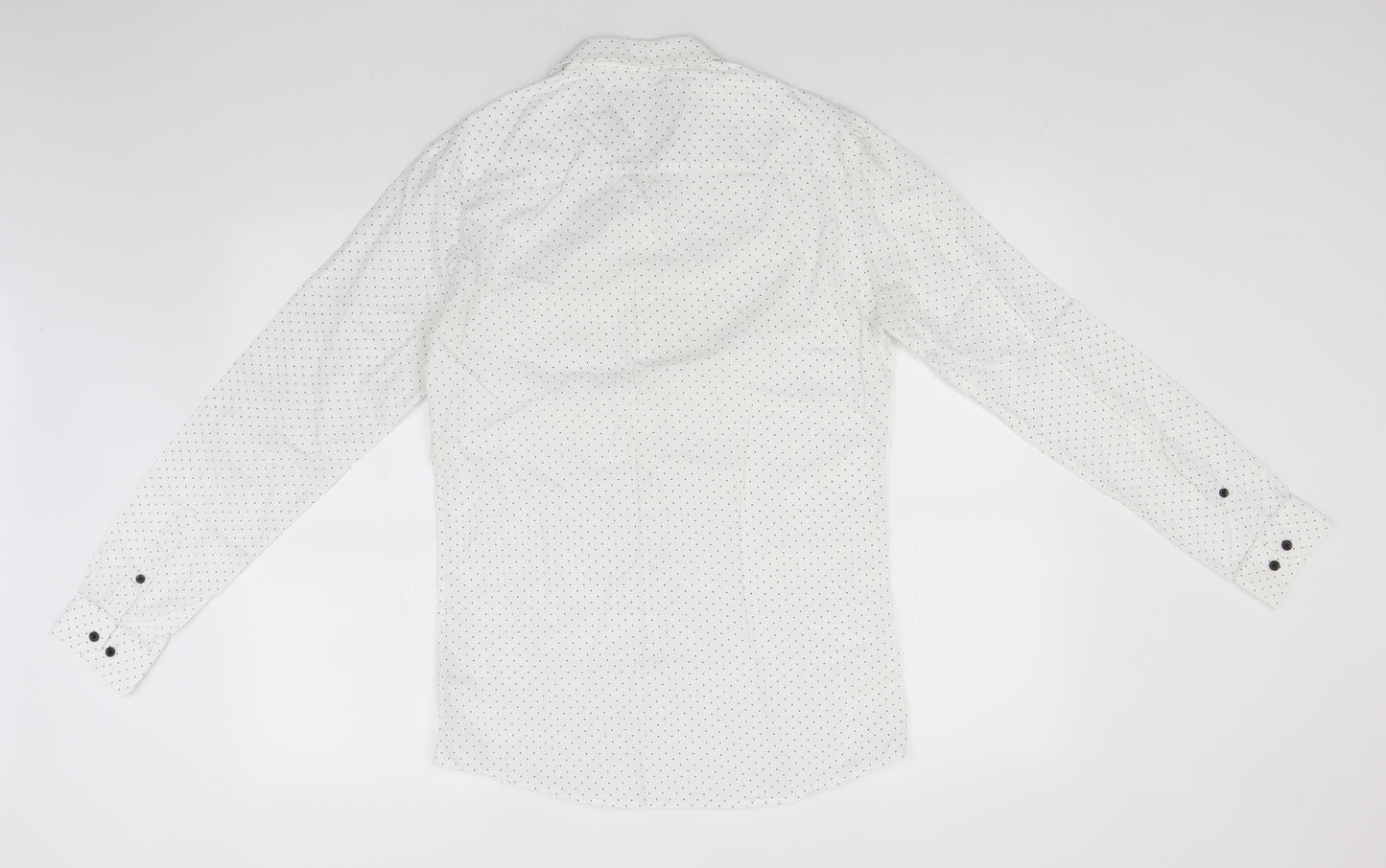 Mens UK Size 14.5 Cedar Wood State White  Button-Up Long Sleeve Casual Shirt