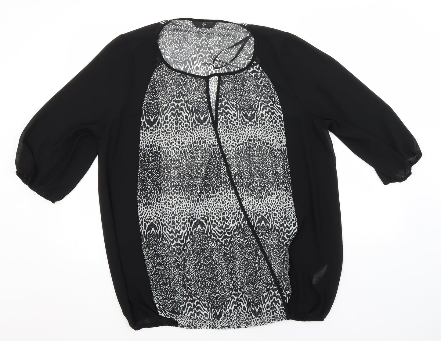 Womens UK Size 16 Arcadia Black Basic Blouse