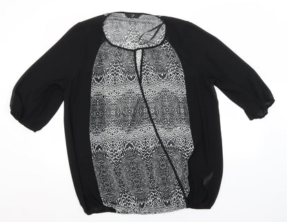 Womens UK Size 16 Arcadia Black Basic Blouse