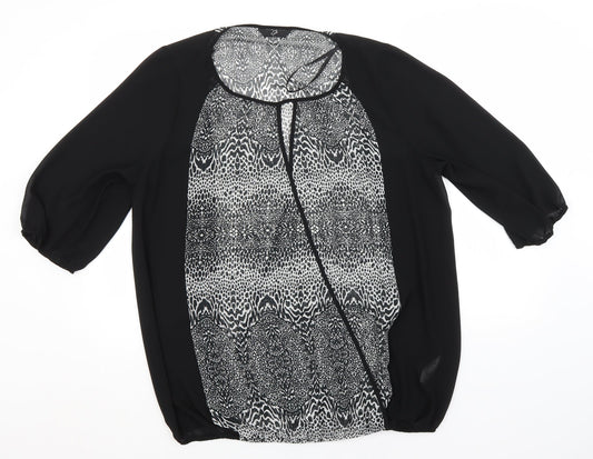 Womens UK Size 16 Arcadia Black Basic Blouse