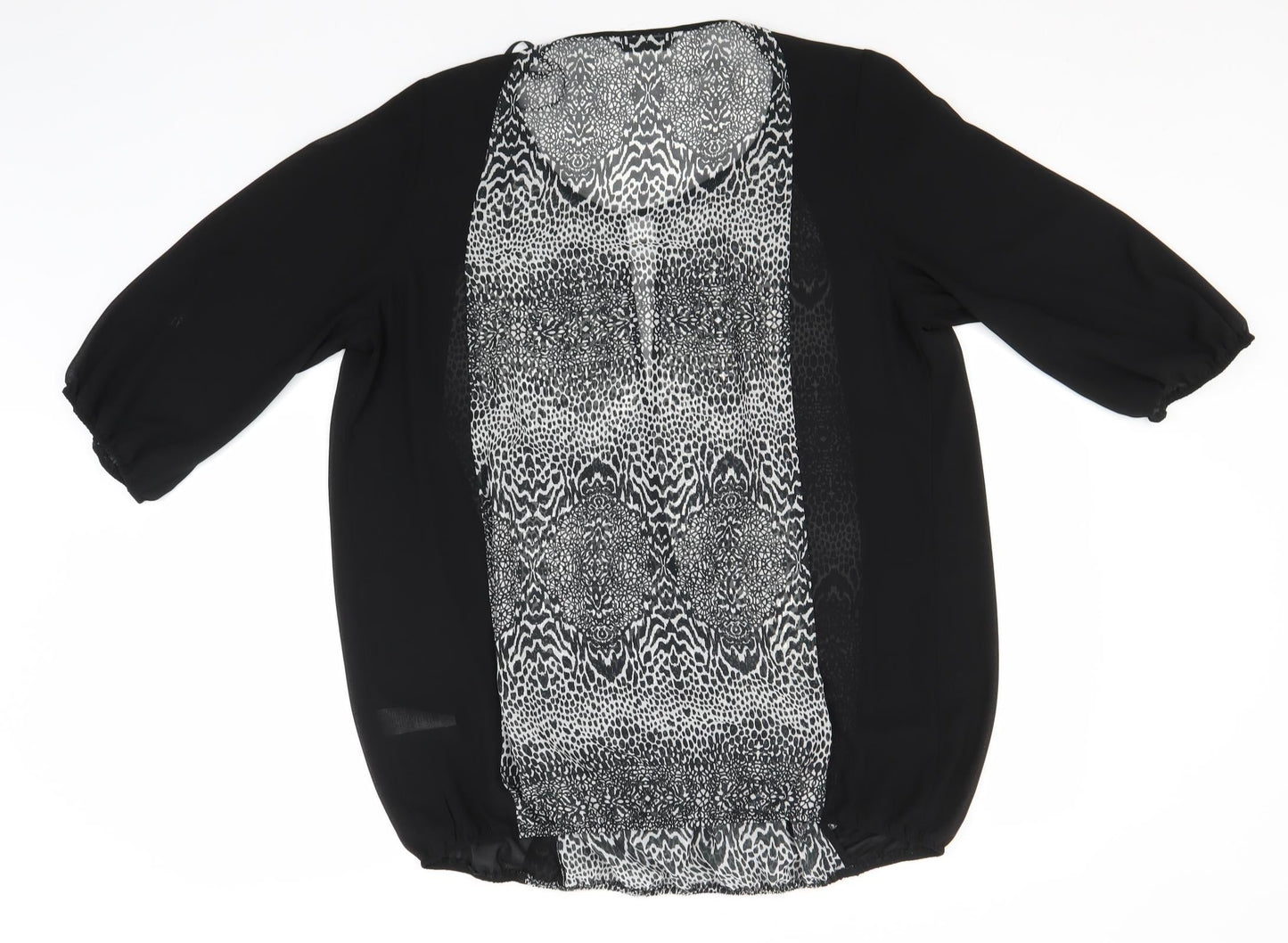 Womens UK Size 16 Arcadia Black Basic Blouse