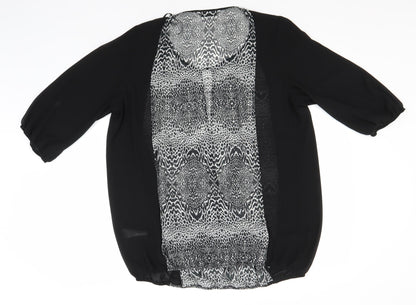 Womens UK Size 16 Arcadia Black Basic Blouse