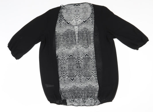 Womens UK Size 16 Arcadia Black Basic Blouse