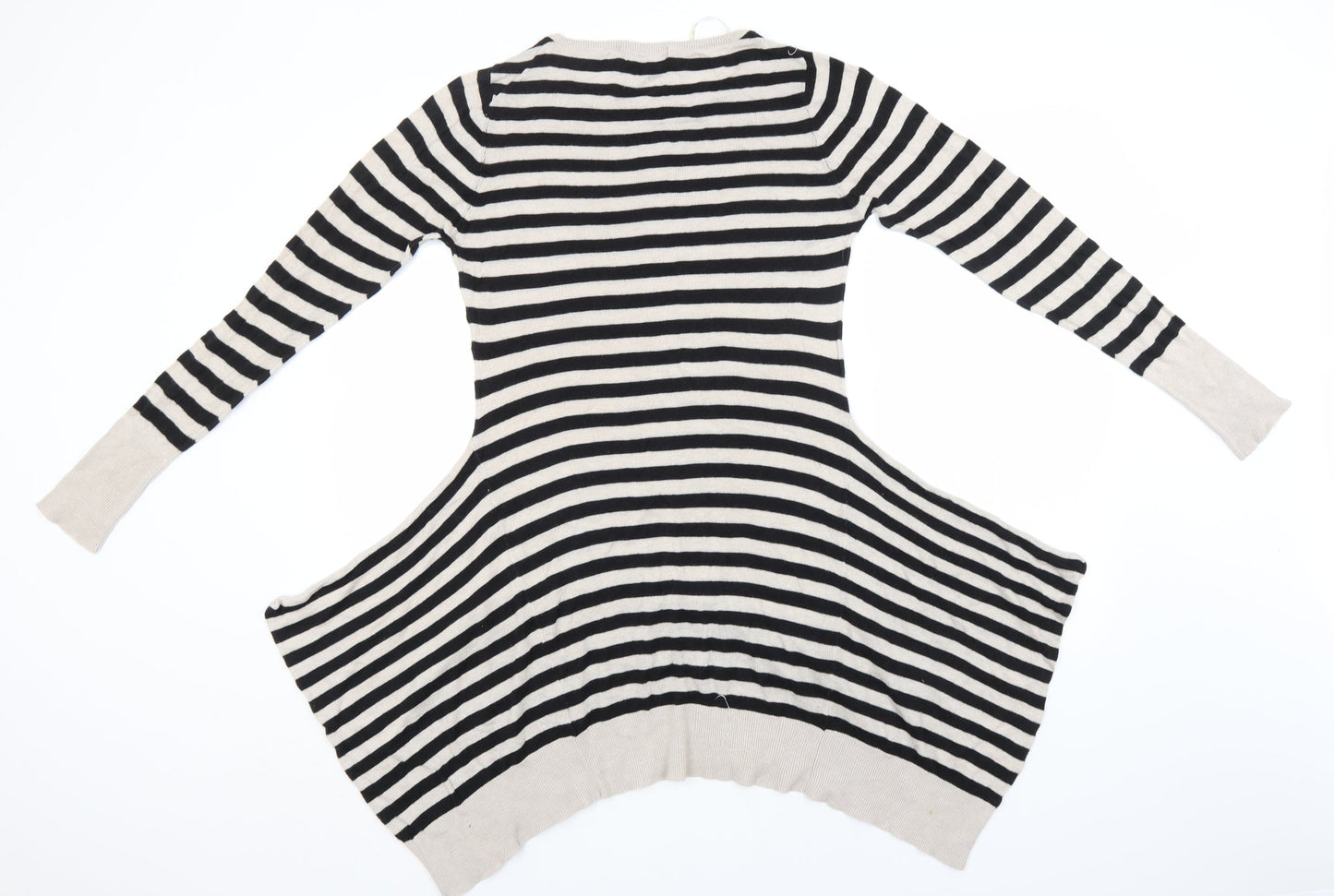 Atmosphere Womens Black Striped Viscose T-Shirt Dress  Size 8  Round Neck