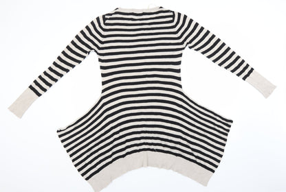 Atmosphere Womens Black Striped Viscose T-Shirt Dress  Size 8  Round Neck