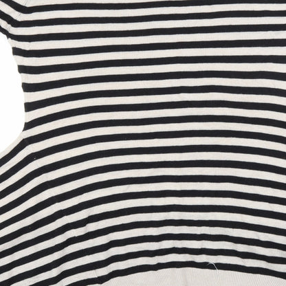 Atmosphere Womens Black Striped Viscose T-Shirt Dress  Size 8  Round Neck
